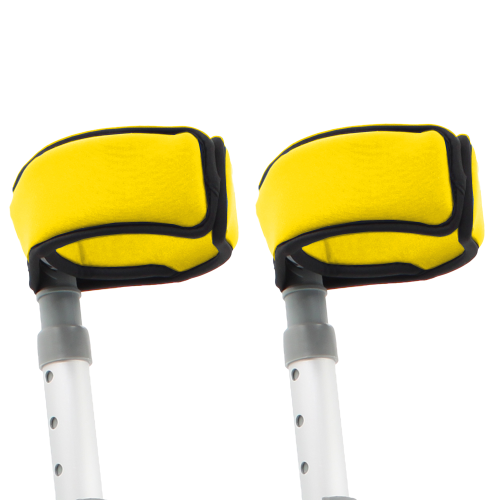 Pair Of Deluxe Neoprene Crutch Arm Cuff Covers - Enhance Comfort and Style for Your Crutches - Yellow